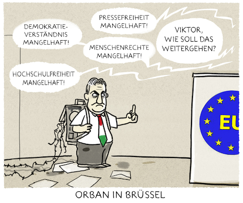 Cartoon: ... (medium) by markus-grolik tagged ungarn,viktor,orban,brüssel,europa,eu,vertragsverletzungsverfahren,ungarn,viktor,orban,brüssel,europa,eu,vertragsverletzungsverfahren