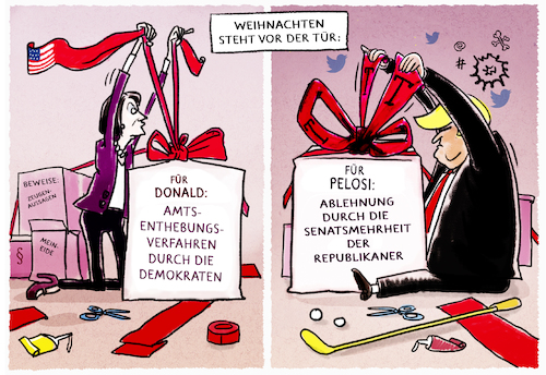 Cartoon: ...Trump angeklagt (medium) by markus-grolik tagged pelosi,demokraten,donald,trump,amtsenthebungsverfahren,impeachment,senat,usa,anklage,pelosi,demokraten,donald,trump,amtsenthebungsverfahren,impeachment,senat,usa,anklage