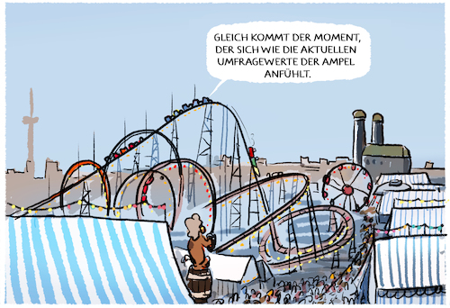 Cartoon: Achterbahnfahrt (medium) by markus-grolik tagged wiesn,ozapft,oktoberfest,bayern,achterbahn,landtagswahl,absturz,umfragewerte,ampel,regierung,berlin,wiesn,ozapft,oktoberfest,bayern,achterbahn,landtagswahl,absturz,umfragewerte,ampel,regierung,berlin