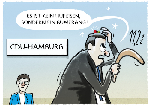 Cartoon: Äquidistanztreffer (medium) by markus-grolik tagged bumerang,hufeisen,aquidistanz,afd,linke,berlin,akk,cdu,csu,weinberg,bumerang,hufeisen,aquidistanz,afd,linke,berlin,akk,cdu,csu,weinberg