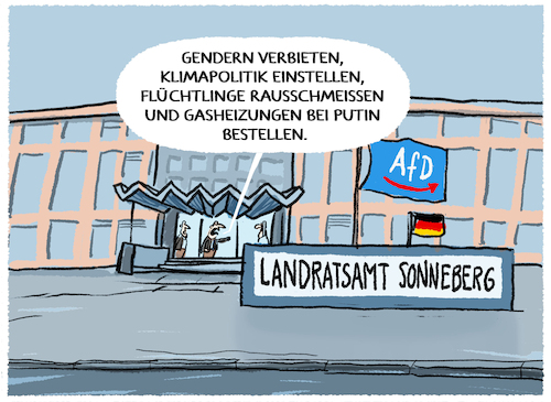 Cartoon: Landrat in Thüringen (medium) by markus-grolik tagged sesselmann,afd,landrat,wahl,landratsamt,thueringen,osten,sonneberg,hoecke,deutschland,rechtsruck,unzufriedenheit,gendern,klimawandel,klimapolitik,berlin,ampel,sesselmann,afd,landrat,wahl,landratsamt,thueringen,osten,sonneberg,hoecke,deutschland,rechtsruck,unzufriedenheit,gendern,klimawandel,klimapolitik,berlin,ampel