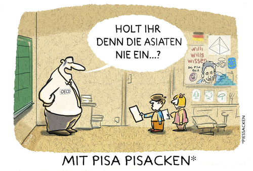 Cartoon: ..alle Jahre wieder... (medium) by markus-grolik tagged schulsystem,stress,wettbewerb,globalisierung,deutschland,schule,bildung,oeced,pisa,pisa,oeced,bildung,schule,deutschland,globalierung,wettbewerb,stress,schulsystem