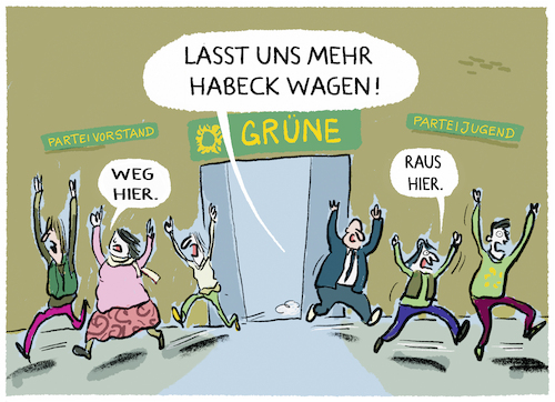 Cartoon: Auf der Flucht... (medium) by markus-grolik tagged robert,habeck,gruene,lang,parteivorstand,parteijugend,ampel,kanzelerkandidat,realos,fundis,machtkampf,robert,habeck,gruene,lang,parteivorstand,parteijugend,ampel,kanzelerkandidat,realos,fundis,machtkampf