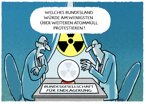 Cartoon: Auf der Suche... (medium) by markus-grolik tagged endlager,deutschland,bundesland,standort,bundesgesellschaft,fuer,endlagerung,akw,endlager,deutschland,bundesland,standort,bundesgesellschaft,fuer,endlagerung,akw