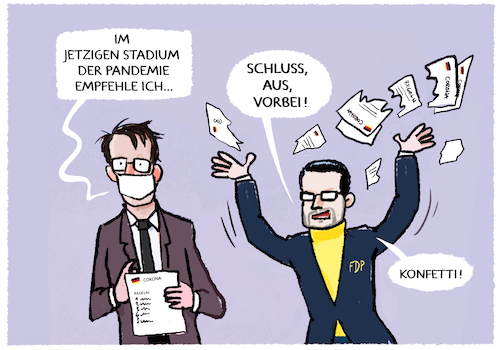 Cartoon: Auszeit... (medium) by markus-grolik tagged corona,pandmie,gesundheitsminister,lauterbach,buschmann,bund,bundesregierung,ampel,fdp,spd,gruene,schutzmassnahmen,endemie,kliniken,corona,pandmie,gesundheitsminister,lauterbach,buschmann,bund,bundesregierung,ampel,fdp,spd,gruene,schutzmassnahmen,endemie,kliniken