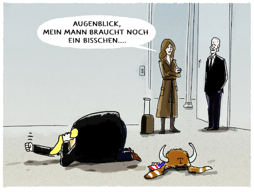 Cartoon: Auszugstermin.... (medium) by markus-grolik tagged usa,trump,donald,joe,biden,präsident,sturm,auf,kapitol,demokratiekrise,amtsübergabe,amtsenthebung,impeachment,wahl,präsidentschaft,verlierer,bestätigung,kongress,trumpismus,anhänger,verschwörungstheorien,wahlbetrug,demonstration,washington,rede,anfeuerung,erstürmung,anschlag,demokratie,freiheit,twitter,sperre,angst,melania,wutanfall,auszug,zeit,boden,zerstört,usa,trump,donald,joe,biden,präsident,sturm,auf,kapitol,demokratiekrise,amtsübergabe,amtsenthebung,impeachment,wahl,präsidentschaft,verlierer,bestätigung,kongress,trumpismus,anhänger,verschwörungstheorien,wahlbetrug,demonstration,washington,rede,anfeuerung,erstürmung,anschlag,demokratie,freiheit,twitter,sperre,angst,melania,wutanfall,auszug,zeit,boden,zerstört