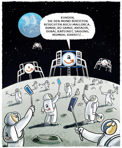 Cartoon: ...Blue Moon.... (medium) by markus-grolik tagged blue,moon,mond,mondfahrt,mondfähre,amazon,jeff,bezos,wachstum,konsum,kapitalismus,versandhändler,tourismus,umwelt,erde,mensch,touristen,urlaub,geld,arbeit,sinn,leben,freizeit,internet,prime,internethandel,virtuell,blue,moon,mond,mondfahrt,mondfähre,amazon,jeff,bezos,wachstum,konsum,kapitalismus,versandhändler,tourismus,umwelt,erde,mensch,touristen,urlaub,geld,arbeit,sinn,leben,freizeit,internet,prime,internethandel,virtuell