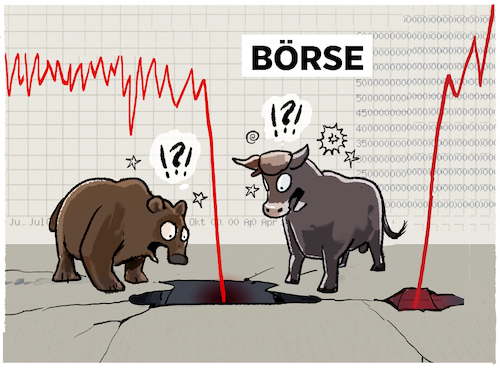 Cartoon: Börsenrallye... (medium) by markus-grolik tagged börse,verluste,gewinne,krieg,krise,konfliktekurse,aktien,dax,deutschland,unternehmen,wirtschaft,kapitalismus,kursabsturz,anleger,investoren,börsenrallye,börse,verluste,gewinne,krieg,krise,konfliktekurse,aktien,dax,deutschland,unternehmen,wirtschaft,kapitalismus,kursabsturz,anleger,investoren,börsenrallye