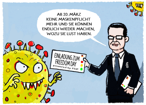 Cartoon: Buschmann und Corona (medium) by markus-grolik tagged corona,pandemie,deutschland,maskenpflicht,fdp,freedom,day,ampel,impfpflicht,impfquote,virus,berlin,lauterbach,freiheit,corona,pandemie,deutschland,maskenpflicht,fdp,freedom,day,ampel,impfpflicht,impfquote,virus,berlin,lauterbach,freiheit