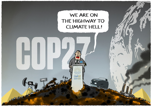 Cartoon: Cop27 Highway to hell (medium) by markus-grolik tagged un,guterres,klimawandel,co,klimakrise,oel,gas,kohle,industrie,opec,gradziel,klimaziele,aegypten,cop,27,un,guterres,klimawandel,co,klimakrise,oel,gas,kohle,industrie,opec,gradziel,klimaziele,aegypten,cop,27