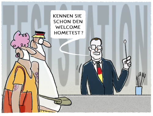 Cartoon: Covid-Holidays... (medium) by markus-grolik tagged spahn,testpflicht,urlaub,deutschland,coranaregeln,delta,inzidenzen,risikogebiete,tourismus,urlauber,spahn,testpflicht,urlaub,deutschland,coranaregeln,delta,inzidenzen,risikogebiete,tourismus,urlauber