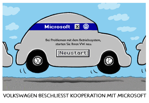 Cartoon: ...der VW-Windows-95 (medium) by markus-grolik tagged vw,microsoft,windows,volkswagen,vw,microsoft,windows,volkswagen