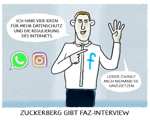 Cartoon: ...facebooked... (medium) by markus-grolik tagged faz,interview,facebook,zuckerberg,datenschutz,regulierung,internet,faz,interview,facebook,zuckerberg,datenschutz,regulierung,internet