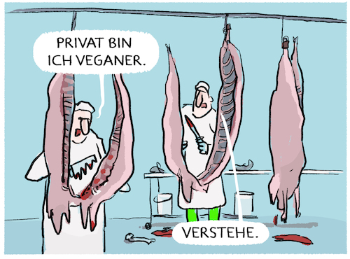 Cartoon: ... (medium) by markus-grolik tagged job,fleich,massentierhaltung,schlachterei,wurstwaren,schweinefleisch,tönnies,saisonarbeiter,supermarkt,discounter,biofleisch,deutschland,job,fleich,massentierhaltung,schlachterei,wurstwaren,schweinefleisch,tönnies,saisonarbeiter,supermarkt,discounter,biofleisch,deutschland