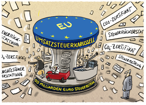 Cartoon: ...Fahrgeschäftsbetrieb... (medium) by markus-grolik tagged umsatzsteuerkarussell,steuer,steuerbetrug,europa,eu,finanzaemter,bruessel,zertifikatshandel,zertifikate,co2,steuerrückerstattung,umsatzsteuerkarussell,steuer,steuerbetrug,europa,eu,finanzaemter,bruessel,zertifikatshandel,zertifikate,co2,steuerrückerstattung