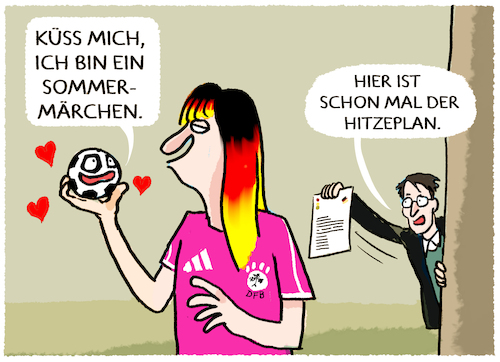 Cartoon: Fussball-EM... (medium) by markus-grolik tagged deuschland,em,fussball,europameisterschaft,hitze,sommer,sommermaerchen,hitzeplan,lauterbach,klima,klimawandel,fussballnationalmannschaft,dfb,deuschland,em,fussball,europameisterschaft,hitze,sommer,sommermaerchen,hitzeplan,lauterbach,klima,klimawandel,fussballnationalmannschaft,dfb