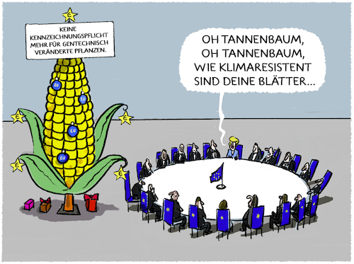 Cartoon: Gentechnik ohne Kennzeichnung (medium) by markus-grolik tagged eu,europa,gentechnik,genmais,verbraucher,klimawandel,landwirtschaft,zukunft,ernaehrung,klimaresistenz,pflanzen,anbau,gen,gemuese,eu,europa,gentechnik,genmais,verbraucher,klimawandel,landwirtschaft,zukunft,ernaehrung,klimaresistenz,pflanzen,anbau,gen,gemuese