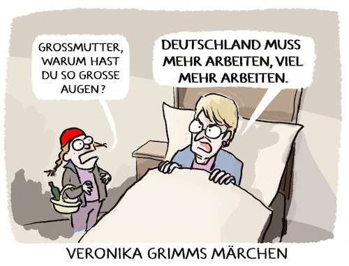 Cartoon: Immer grimmig... (medium) by markus-grolik tagged veronika,grimm,wirtschaftsweise,neoliberale,beratung,wirtschaft,deutschland,lobby,experte,talkshow,wirtschaftsrat,cdu,arbeit,teilzeit,arbeitszeiten,veronika,grimm,wirtschaftsweise,neoliberale,beratung,wirtschaft,deutschland,lobby,experte,talkshow,wirtschaftsrat,cdu,arbeit,teilzeit,arbeitszeiten
