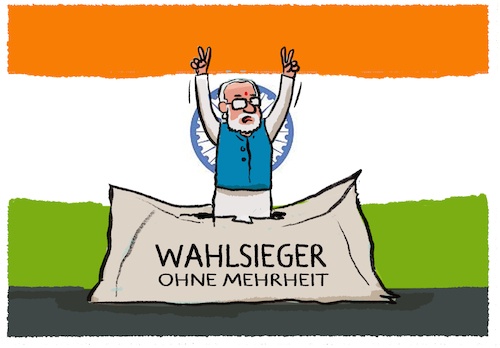 Cartoon: Indien hat gewählt... (medium) by markus-grolik tagged indien,modi,demokratie,wahl,narendra,hindu,brix,staatennationalist,indien,modi,demokratie,wahl,narendra,hindu,brix,staatennationalist
