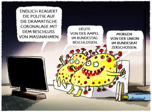 Cartoon: Infektionsschutzgesetz (medium) by markus-grolik tagged ampel,bundestag,bundesrgierung,mpk,bundesrat,mehrheiten,cdu,csu,union,fdp,gruene,spd,deutschland,lockdown,ampel,bundestag,bundesrgierung,mpk,bundesrat,mehrheiten,cdu,csu,union,fdp,gruene,spd,deutschland,lockdown