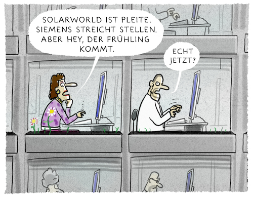 Cartoon: ...Insolvenz... (medium) by markus-grolik tagged export,stellenabbau,krise,siemens,solarworld,frühling,büro,zukunft,export,stellenabbau,krise,siemens,solarworld,frühling,büro,zukunft