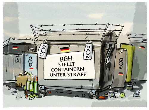 Cartoon: Lebensmittel... (medium) by markus-grolik tagged bgh,container,muellcontainer,abfall,verwertbar,verwertbare,verschwendung,recht,urteil,supermarkt,diebstahl,stacheldraht,schloss,abgeschlossen,eigentum,unrecht,lebensmittelverschwendung,hunger,lebensmittel,discounter,deutschland,bgh,container,muellcontainer,abfall,verwertbar,verwertbare,verschwendung,recht,urteil,supermarkt,diebstahl,stacheldraht,schloss,abgeschlossen,eigentum,unrecht,lebensmittelverschwendung,hunger,lebensmittel,discounter,deutschland