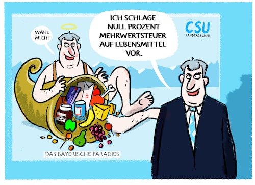 Cartoon: Lockangebot.... (medium) by markus-grolik tagged soeder,csu,klausurtagung,wahlkampf,cdu,union,merz,wahlprogramm,lebensmittel,mehrwertsteuer,wahlversprechen,inflation,supermarkt,steuern,soeder,csu,klausurtagung,wahlkampf,cdu,union,merz,wahlprogramm,lebensmittel,mehrwertsteuer,wahlversprechen,inflation,supermarkt,steuern