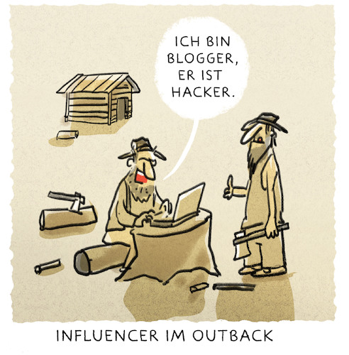 Cartoon: ..media-experts... (medium) by markus-grolik tagged influencer,outback,blogger,hacker,facebook,you,tube,internet,web,beruf,medien,followers,influencer,outback,blogger,hacker,facebook,you,tube,internet,web,beruf,medien,followers