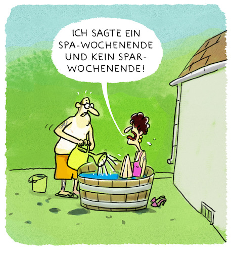 Cartoon: ...mehr Wellness... (medium) by markus-grolik tagged wellness,spa,spar,wochenende,mann,frau,garten,sommer,hitze,freizeit,weekend,beziehung,kommunikation,paare,ehepaar,ansprüche,gesundheit,wellness,spa,spar,wochenende,mann,frau,garten,sommer,hitze,freizeit,weekend,beziehung,kommunikation,paare,ehepaar,ansprüche,gesundheit