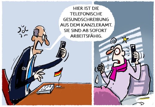 Cartoon: Merz bekämpft Krankenstand.. (medium) by markus-grolik tagged krnakenstand,krankschreibung,gesundhetssystemmerz,cdu,kanzleramt,wirtschaft,arbeit,wachstum,zwang,arbeitnehmer,bürger,politiker,deutschland,kassenarzt,hausarzt,gesundheitssystem,arbeitsschutz,überlastung,überarbeitung,krnakenstand,krankschreibung,gesundhetssystemmerz,cdu,kanzleramt,wirtschaft,arbeit,wachstum,zwang,arbeitnehmer,bürger,politiker,deutschland,kassenarzt,hausarzt,gesundheitssystem,arbeitsschutz,überlastung,überarbeitung