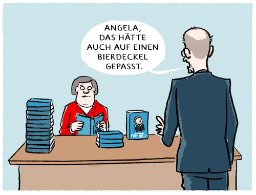 Cartoon: Merz meets Merkel (medium) by markus-grolik tagged cdu,merkel,merz,union,deutschland