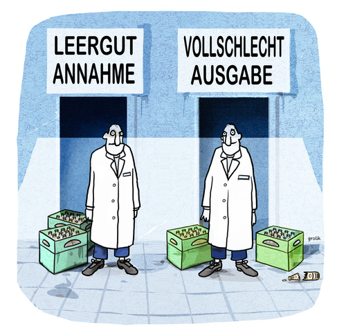 Cartoon: Mitarbeiter der Woche (medium) by markus-grolik tagged leergut,recycling,pfand,mehrweg,einweg,pfandflasche,einzelhandelskaufmann,aldi,lidl,brueder,service,dienstleistung,getraenke,durst,bierkasten,alkohol,leergut,recycling,pfand,mehrweg,einweg,pfandflasche,einzelhandelskaufmann,aldi,lidl,brueder,service,dienstleistung,getraenke,durst,bierkasten,alkohol