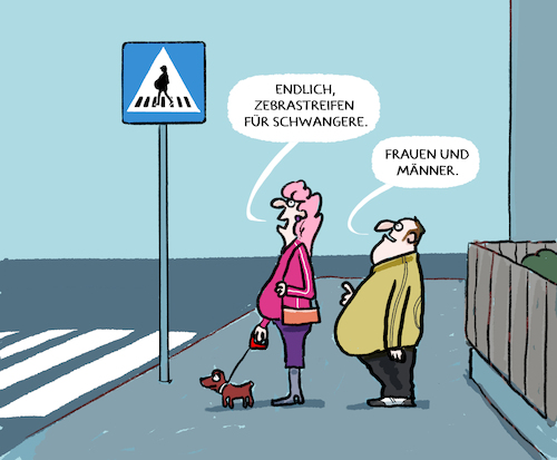 Cartoon: Neue Schilder... (medium) by markus-grolik tagged zebrastreifen,verkehrszeichen,verkehr,auto,schwangere,frauen,maenner,fussgaenger,fussgaengerueberweg,beschilderung,schilder,schild,fussgängerüberweg,deutschland,zebrastreifen,verkehrszeichen,verkehr,auto,schwangere,frauen,maenner,fussgaenger,fussgaengerueberweg,beschilderung,schilder,schild,fussgängerüberweg,deutschland