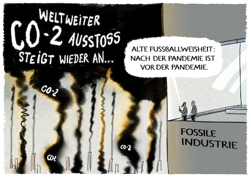 Cartoon: Nix dazu gelernt... (medium) by markus-grolik tagged ausstoss,emissionen,emission,fossile,energie,industrie,wirtschaft,wachstum,umweltzerstoerung,pandemie,co2,ausstoss,emissionen,emission,fossile,energie,industrie,wirtschaft,wachstum,umweltzerstoerung,pandemie,co2