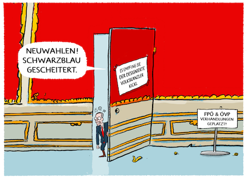 Cartoon: Österreich (medium) by markus-grolik tagged rechtspopulisten,oesterreich,fpoe,oevp,schwarz,blau,regierungsbildung,demokratie,kickl,volkskanzler,van,der,bellen,neuwahlen,rechtspopulisten,oesterreich,fpoe,oevp,schwarz,blau,regierungsbildung,demokratie,kickl,volkskanzler,van,der,bellen,neuwahlen