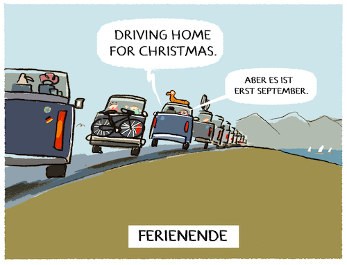 Cartoon: Rückreiseverkehr (medium) by markus-grolik tagged sommer,sommerferien,herbst,winter,christmas,rueckreiseverkehr,familien,auto,autofahrer,schulbeginn,ferinende,urlaub,autobahn,tourismus,sommer,sommerferien,herbst,winter,christmas,rueckreiseverkehr,familien,auto,autofahrer,schulbeginn,ferinende,urlaub,autobahn,tourismus