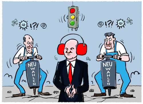 Cartoon: Scholz will nichts hören... (medium) by markus-grolik tagged scholz,merz,soeder,ampel,union,bundeskanzler,opposition,regierung,neuwahlen,wahlkampf,ostlaender,brandenburg,scholz,merz,soeder,ampel,union,bundeskanzler,opposition,regierung,neuwahlen,wahlkampf,ostlaender,brandenburg