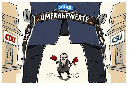 Cartoon: Show down... (medium) by markus-grolik tagged laschet,söder,kanzlerkandidat,cdu,csu,umfragewerte,wahl,union,spaltung,politik,macht,deutschland,pandemie,laschet,söder,kanzlerkandidat,cdu,csu,umfragewerte,wahl,union,spaltung,politik,macht,deutschland,pandemie