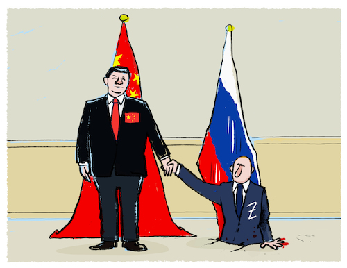 Cartoon: Staatsbesuch Putin in China... (medium) by markus-grolik tagged china,russland,imperialismus,peking,putin,xi,jinping,ukraine,krieg,kriegsunterstuetzer,osten,westen,brix,operation,china,russland,imperialismus,peking,putin,xi,jinping,ukraine,krieg,kriegsunterstuetzer,osten,westen,brix,operation