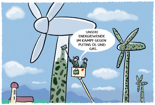 Cartoon: Strategiewechsel.. (medium) by markus-grolik tagged deutschland,russland,putin,ukraine,krieg,fossile,abhaengigkeit,gas,oel,energiewende,erneuerbare,energeen,bundeswehr,verteidigung,sondervermoegen,schulden,klimaschutzklimawandel,deutschland,russland,putin,ukraine,krieg,fossile,abhaengigkeit,gas,oel,energiewende,erneuerbare,energeen,bundeswehr,verteidigung,sondervermoegen,schulden,klimaschutzklimawandel
