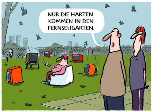 Cartoon: Überwintern im GEZ-Garten... (medium) by markus-grolik tagged fernsehgarten,unterhaltung,zdf,fernsehen,tv,garten,roehrenbildschirm,senioren,wintergarten,herbst,winter,gez,fernsehgarten,unterhaltung,zdf,fernsehen,tv,garten,roehrenbildschirm,senioren,wintergarten,herbst,winter,gez