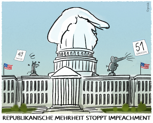 Cartoon: US Senat... (medium) by markus-grolik tagged impeachment,senat,republikaner,amtsmissbrauch,donald,trump,demokraten,usa,ukraine,biden,impeachment,senat,republikaner,amtsmissbrauch,donald,trump,demokraten,usa,ukraine,biden