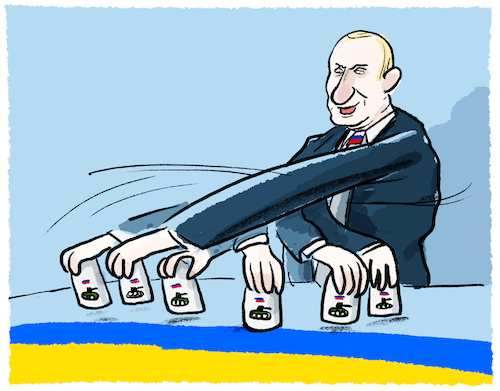 Cartoon: Versteckspiel.... (medium) by markus-grolik tagged putin,ukraine,truppenrueckzug,manoever,nato,russland,moskau,osterweiterung,europa,eu,putin,ukraine,truppenrueckzug,manoever,nato,russland,moskau,osterweiterung,europa,eu