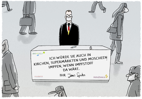 Cartoon: weitere Ankündigung... (medium) by markus-grolik tagged spahn,kirchen,moscheen,supermärkte,impfkampagne,deutschland,impfstoffmangel,biontech,spahn,kirchen,moscheen,supermärkte,impfkampagne,deutschland,impfstoffmangel,biontech