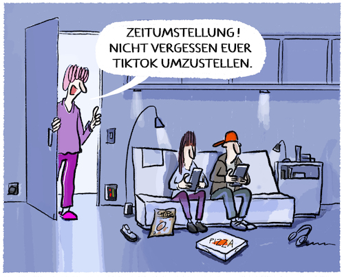Winterzeit... (medium) Cartoon: Winterzeit... (medium) by markus-grolik tagged winterzeit,sommerzeit,zeitumstellung,tiktok,uhr,zeitgefuehl,jugend,social,media,biorhythmus,alltag,handy,bildschirmzeit,winterzeit,sommerzeit,zeitumstellung,tiktok,uhr,zeitgefuehl,jugend,social,media,biorhythmus,alltag,handy,bildschirmzeit