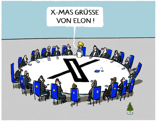 Cartoon: Musk will EU abschaffen... (medium) by markus-grolik tagged musk,elon,tesla,usa,eu,europa,bruessel,intransparenz,online,plattform,strafzahlung,weihnachten,macht,monopoll,musk,elion,tesla,usa,eu,europa,bruessel,intransparenz,online,plattform,strafzahlung,weihnachten,macht,monopoll