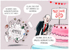 Cartoon: Happy birthday SPD! (small) by markus-grolik tagged spd,geburtstag,partei,ampel,regierungspartei,regierung,verantwortung,deutschland,gruendungstag,waermewende,scholz,fdp,gruene,krise,sommerpause,waermepumpen,habeck,lindner,regierungskrise,krach