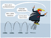 Cartoon: Jump... (small) by markus-grolik tagged trump,aussenpolitik,usa,groenland,eu,zoelle,europa,ballsaal,iran,krieg,chaos,zollabkommen,abkommen,zoll