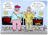 Cartoon: Lufthansa-Streik... (small) by markus-grolik tagged lufthansa,streik,ufo,deutschland,flugverkehr,streiken,jubilaeum