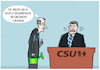 Cartoon: Merz in Augsburg... (small) by markus-grolik tagged merz,soeder,gruene,schwarzgruen,bundeskanzler,bundestagswahl,union,kanzlerkandidat,land,bund,nrw,bayern,parteitag,augsburg